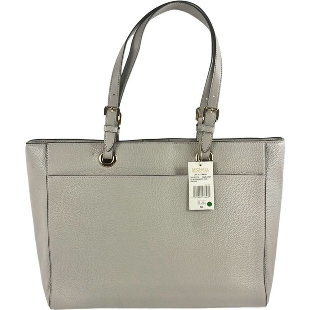 NWT Michael Kors‎ Jet Set Travel Tote Large in Pearl Grey - Picture 7 of 14